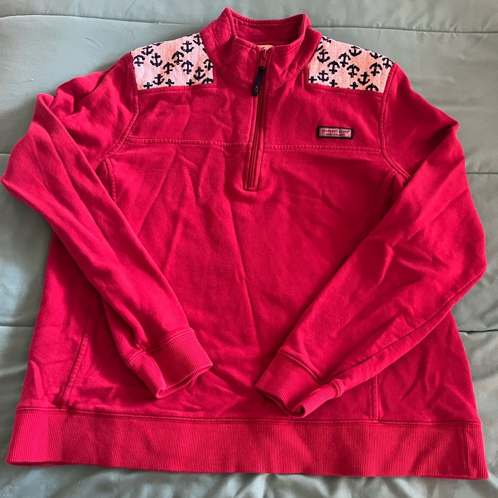 Vineyard Vines Vibrant Red Cotton Pullover